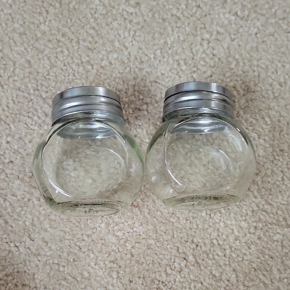Set of Two Glass Spice Containers